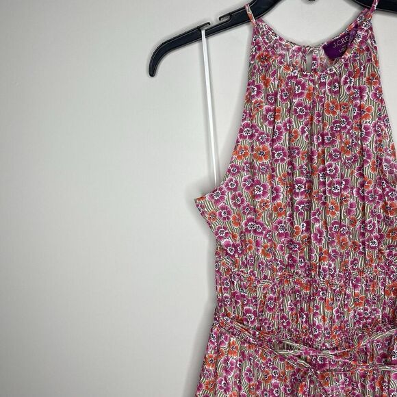 J.CREW Liberty Dress Women Medium Tie-Waist Halter NEW Ellie Pink Floral CA089 - Picture 5 of 16